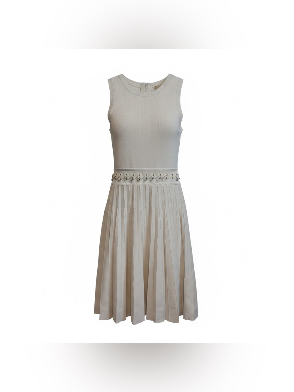 Michael Kors Ivory Knit Pleated Dress